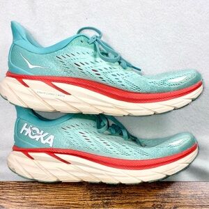 Hoka One One Clifton 8 Aqua Running Shoes Women’s 8.5 Worn Once Inside